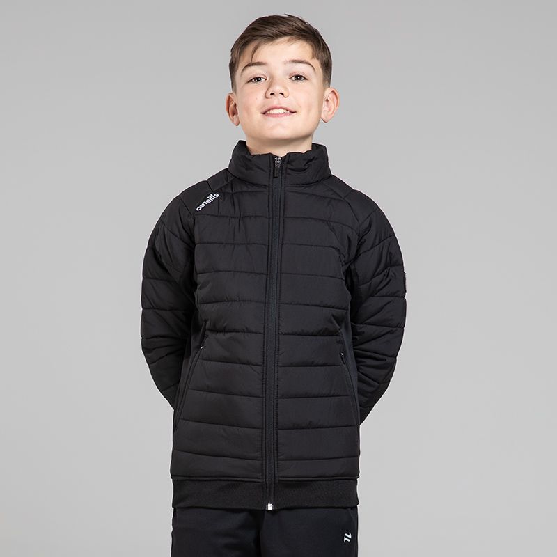 Black Kids’ Lightweight Padded Jacket with zip pockets by O’Neills.