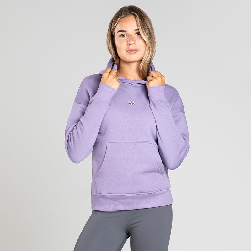 Purple Women’s Recharge Oversized Hooded Sweatshirt by O’Neills. 