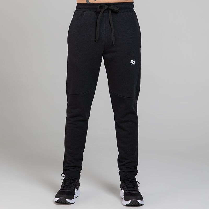 Black Men’s Inferno Fleece Tracksuit Bottoms with cuffed bottoms and two pockets by O’Neills.