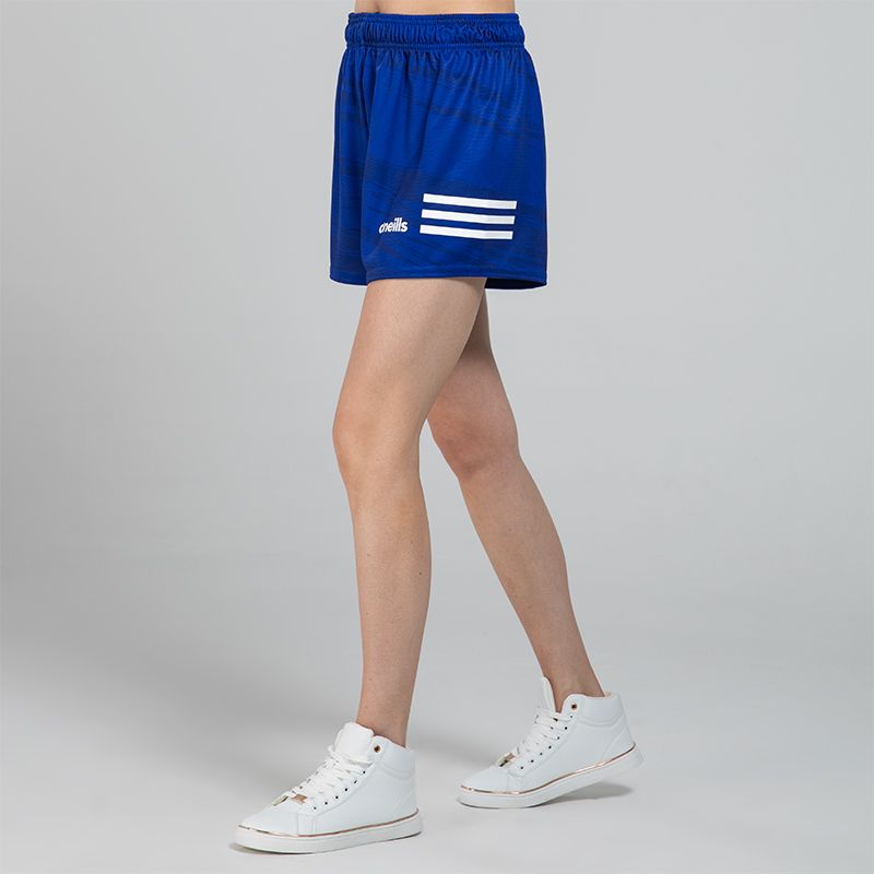 Royal Women's O’Neills Connell Shorts with three colour stripes on each leg and an all-over design.