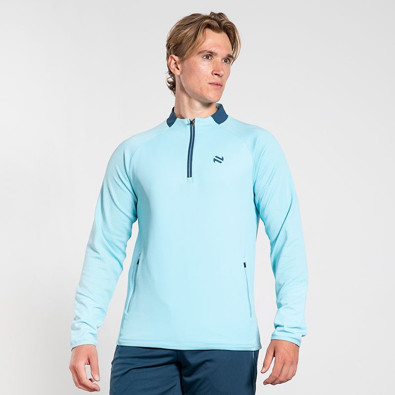 Blue/Navy Men's Adapt Brushed Half Zip, with O'Neills logo.