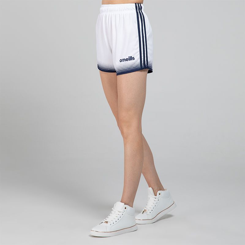 white and navy Nelson GAA shorts by O'Neills