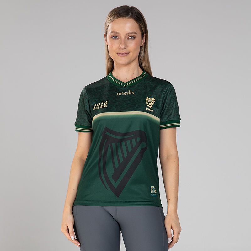 Bottle Women's 1916 Commemoration Jersey with Poblacht na hÉireann on the back by O’Neills.