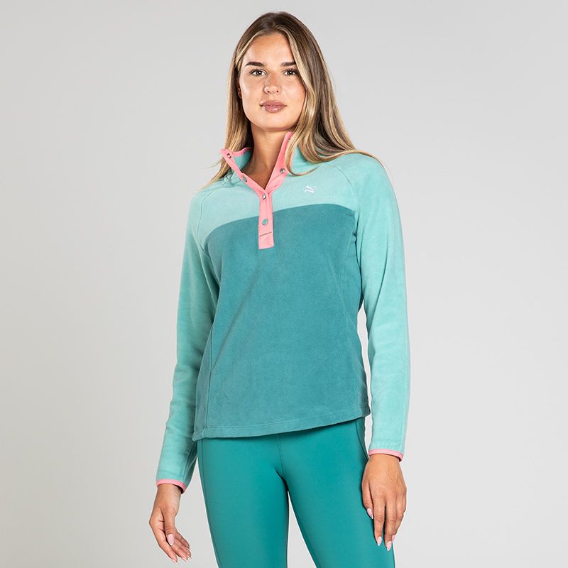 Women's Kayla Snap Fleece Top Green from O’Neills