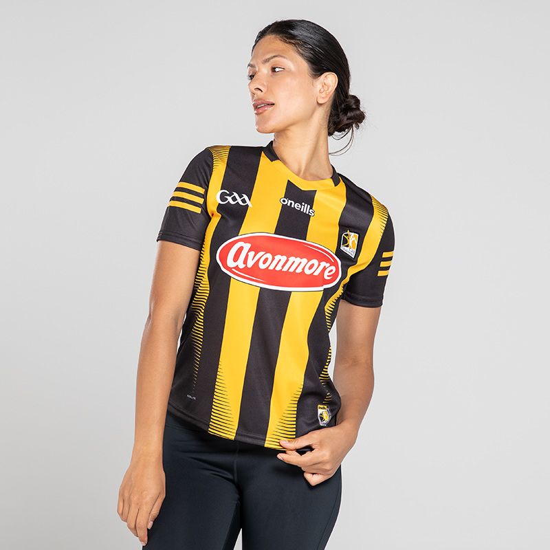 Black/Yellow Kilkenny GAA Home Jersey with sponsor logo by O'Neills. 