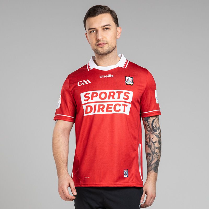 O’Neills Red Cork GAA Men's Home Jersey 2025 from O’Neills.