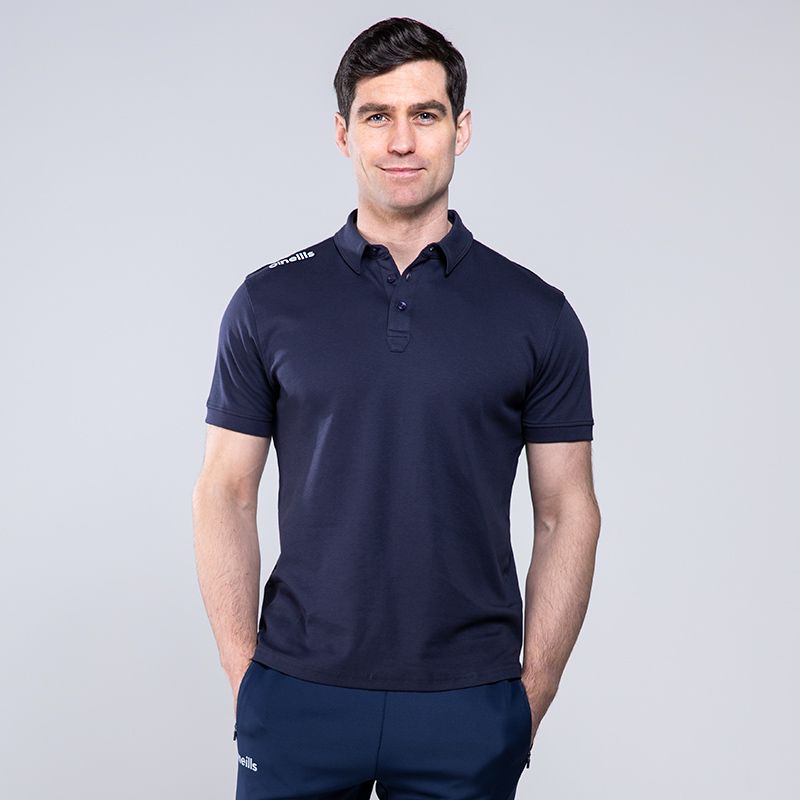 Navy Men's Pima Cotton Polo, with Ribbed cuffs from O'Neill's.