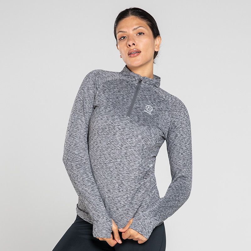 Dark Grey Women's Madison Brushed Half Zip with security zip at back by O'Neills.