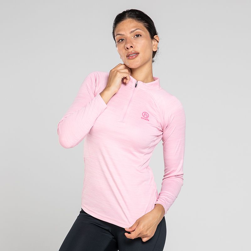 Pink Women's Madison Mid-layer Half Zip with O'Neills branding.