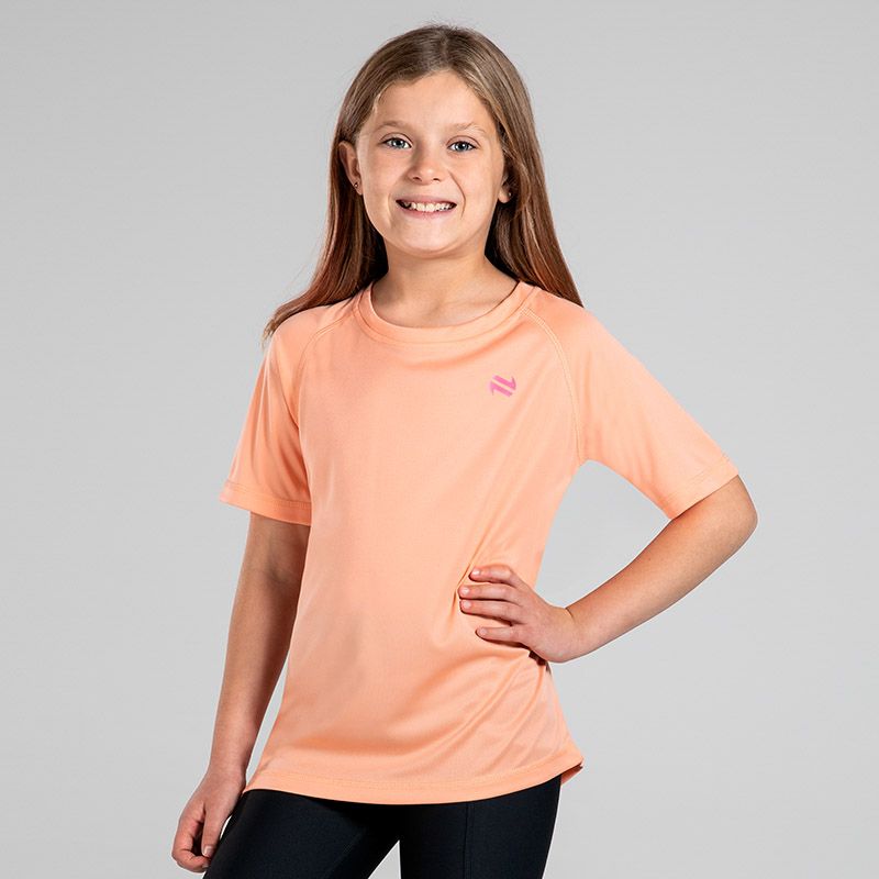 Orange Kids’ Sports T-Shirt with crew neck and short sleeves by O’Neills.