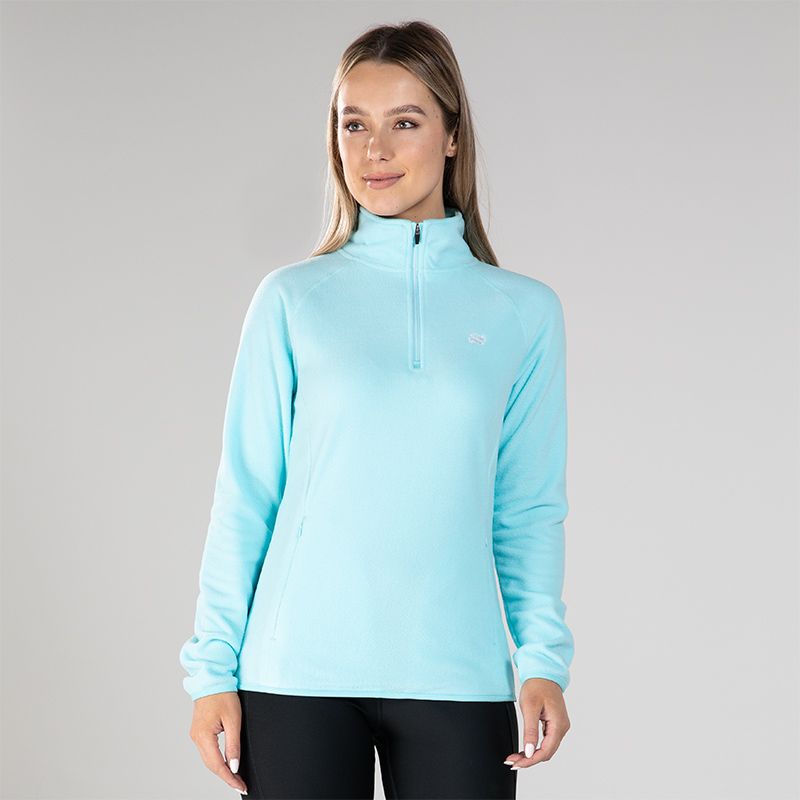 Mint / White Women's Cairo Half Zip Fleece with zip pockets by O'Neills.
