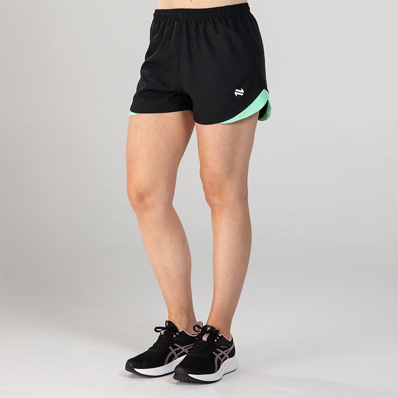Black / Green Women's Skylar shorts with drawstring by O'Neills.