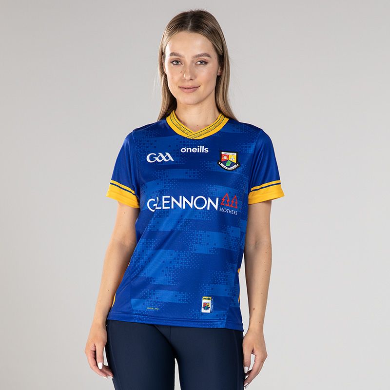 Royal Longford GAA Home Jersey 2024 with Yellow knitted collar by O’Neills.