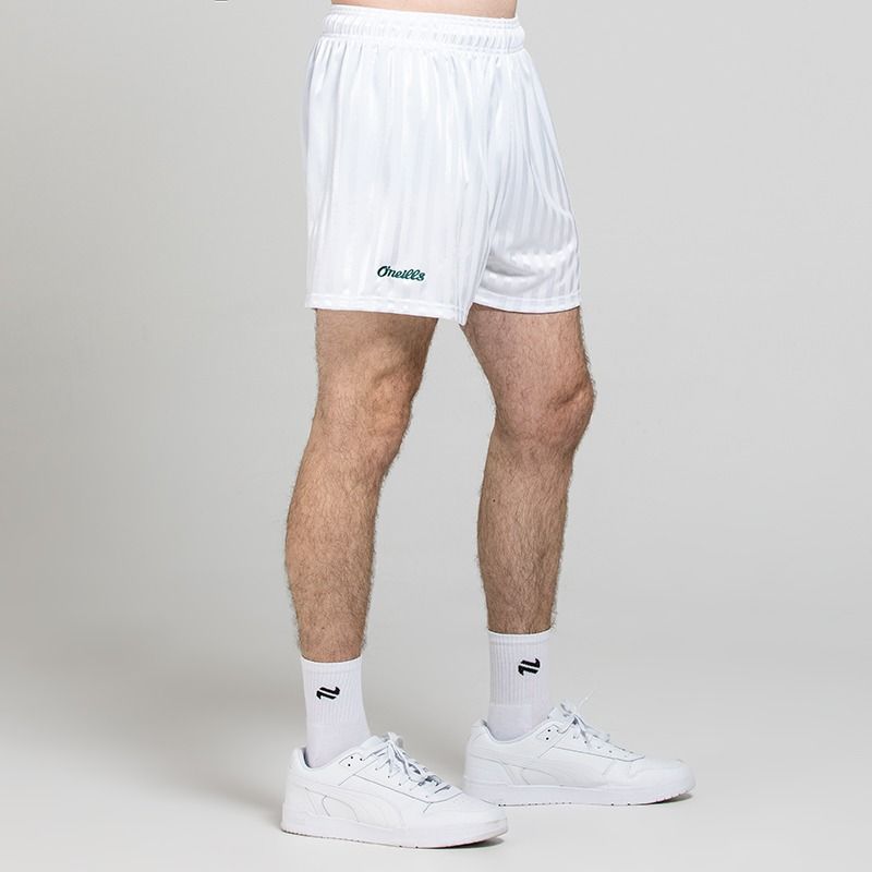 O'Neills Éireann Irish Retro Shorts White / Green | Heritage Stripe