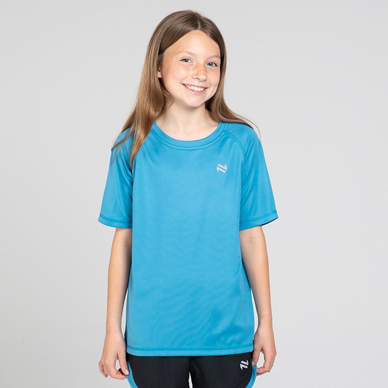 Teal Kids' Sports T-Shirt with crew neck and short sleeves by O’Neills.