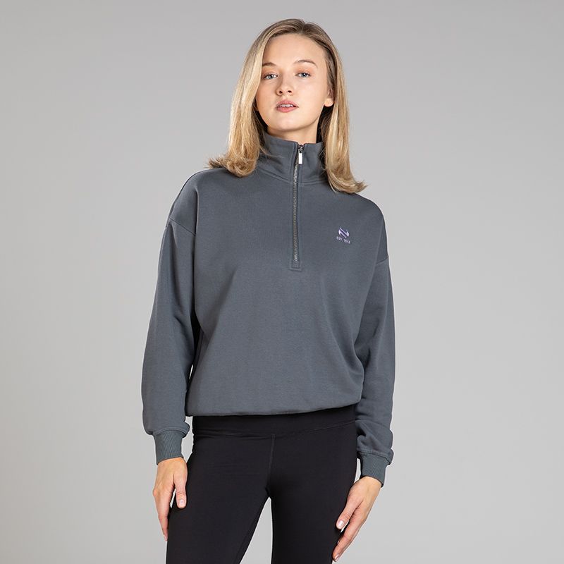 Dark Grey Women’s Elevate Half Zip Fleece Top by O’Neills.