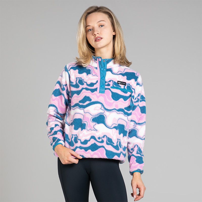Pink / Blue Women's Stella Snap Fleece Top from O’Neills Sportswear
