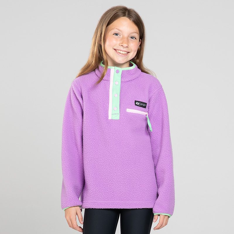 O'Neills Kids' Stella Snap Fleece Top Purple / Green / Pink