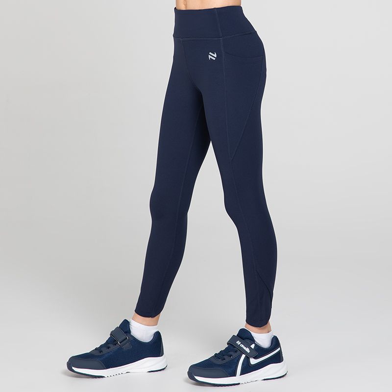 Navy Kids' gym leggings with phone pockets and high waist by O’Neills.