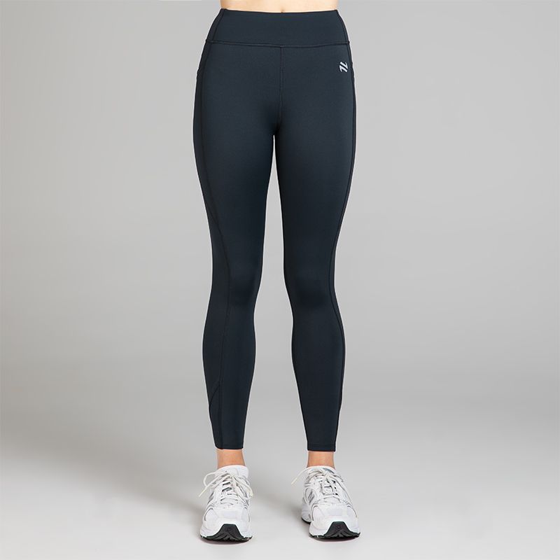Black women’s gym leggings with phone pockets and high waist by O’Neills.