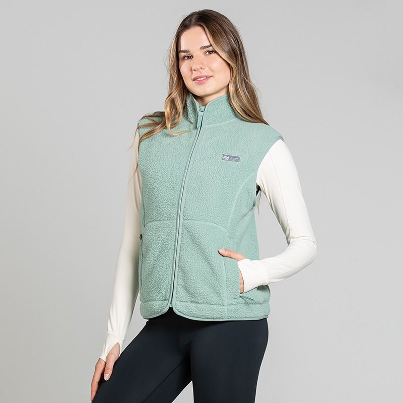 Green O’Neills Women’s Unify Fleece Gilet with funnel neck and zip pockets