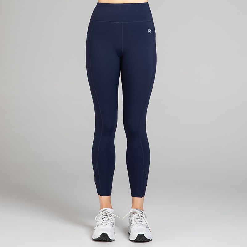 Navy women’s gym leggings with phone pockets and high waist by O’Neills.