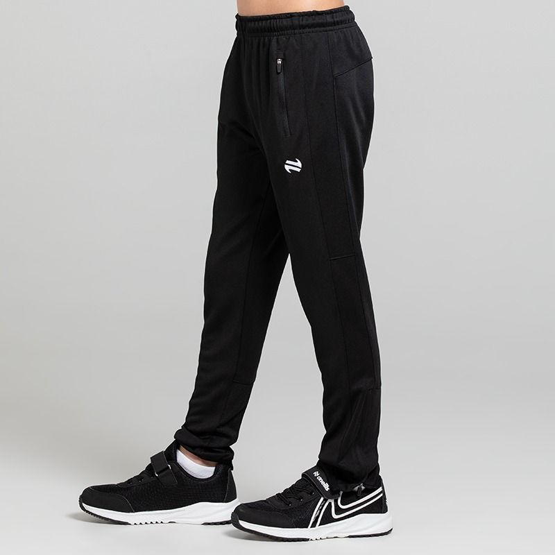 Black O’Neills Kids’ Velocity Skinny Tracksuit Bottoms with zipped pockets and ankle zips.