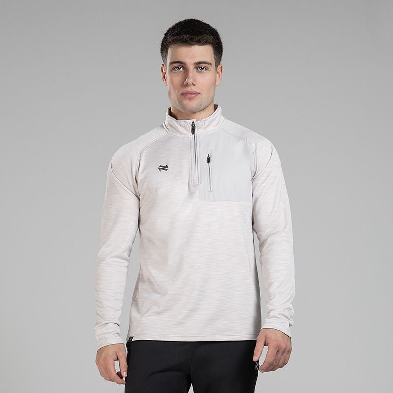 Grey men’s Austin half zip fleece with zipped chest pocket by O’Neills.
