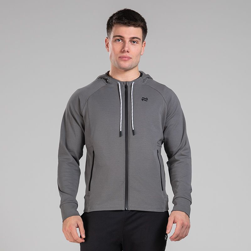 Grey Men’s Quantum Fleece Full Zip Hoodie with zip pockets by O’Neills.