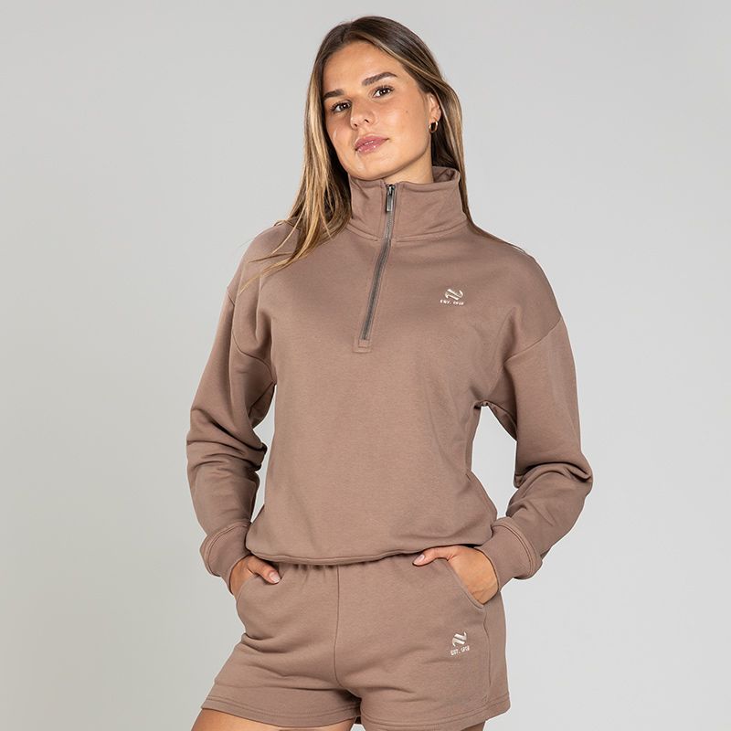 Women’s Legacy Oversized Half Zip Brown from O’Neills