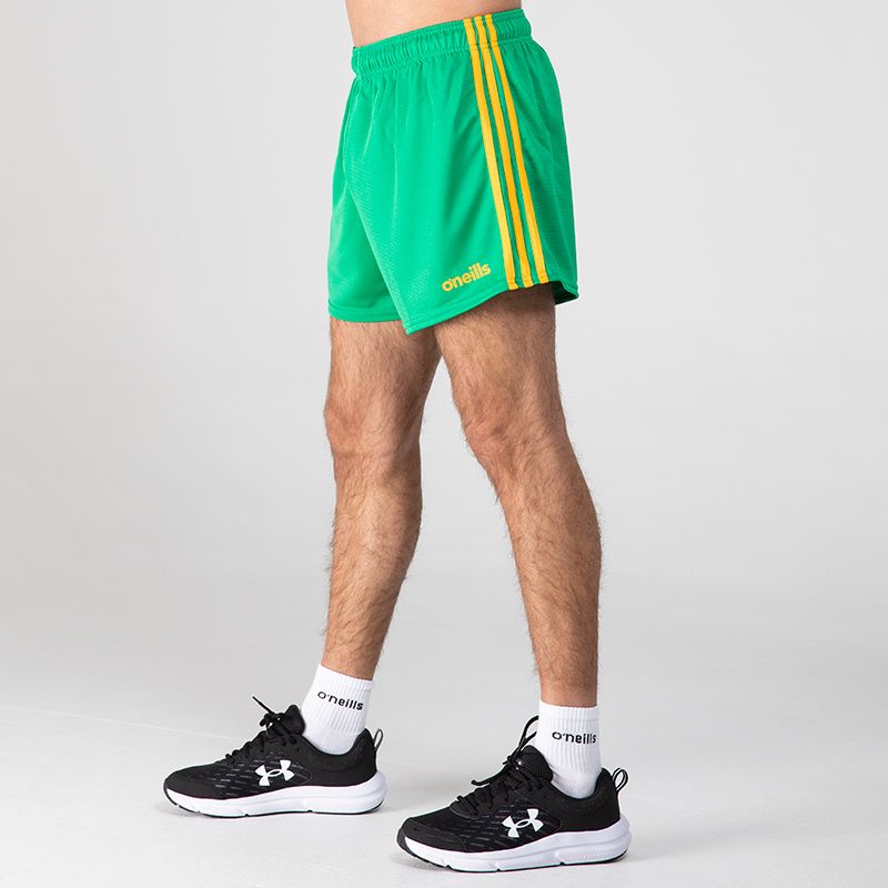 Men's O'Neills Green and Amber Mourne GAA Shorts.