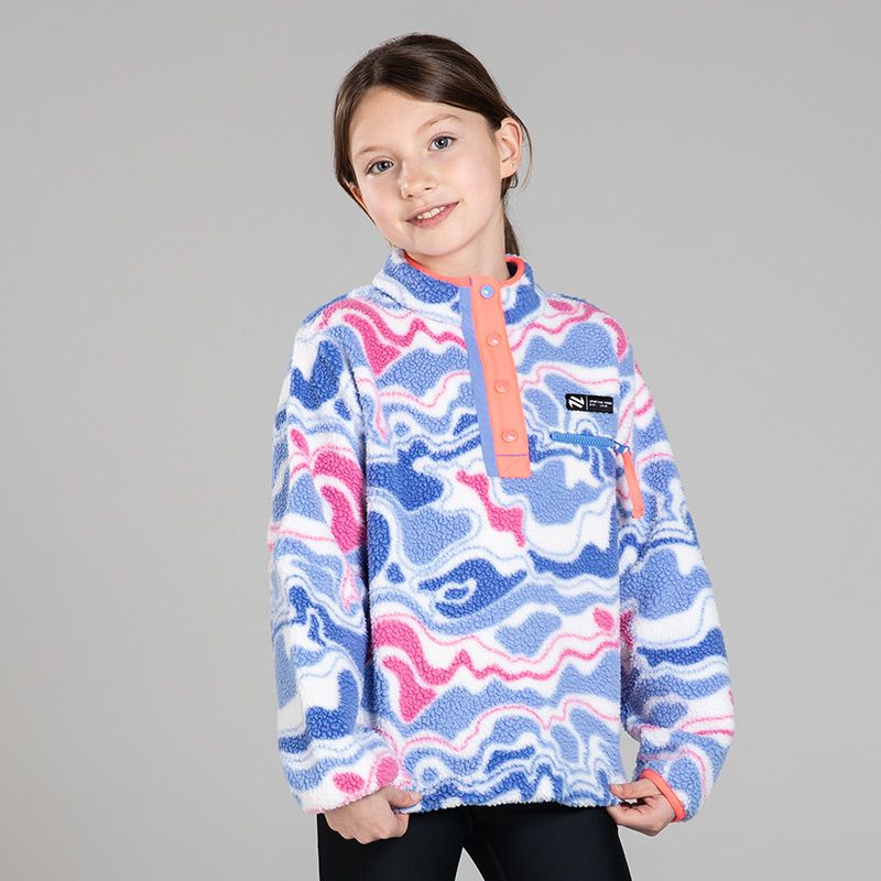 Blue / Sky / Pink Kids Stella Snap Fleece Top from O’Neills Sportswear