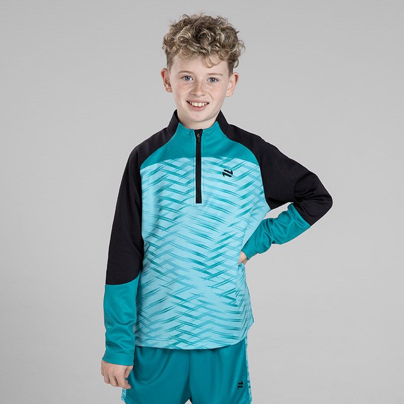 Blue / Black Kids' Noah Brushed Half Zip with modern design by O'Neills.