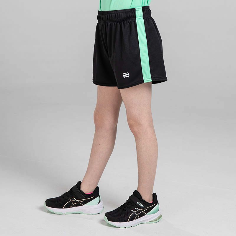 Black Kids' Sports Shorts with elasticated waistband by O’Neills.
