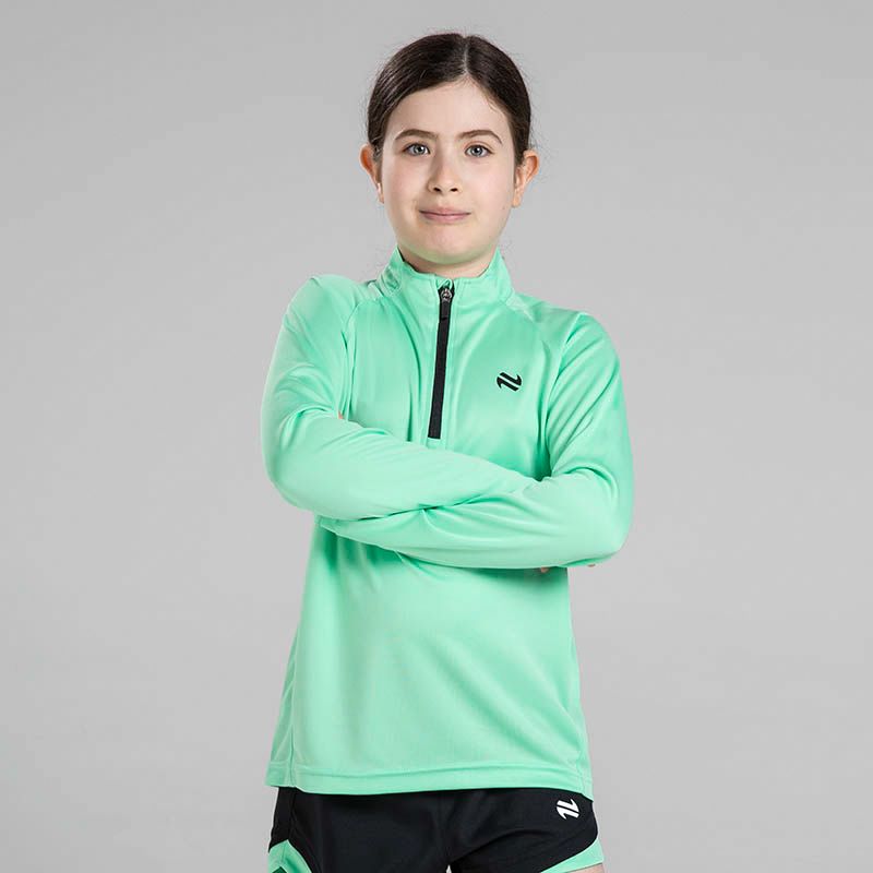Green Kids' Skylar Half Zip Midlayer Top with O’Neills logo.