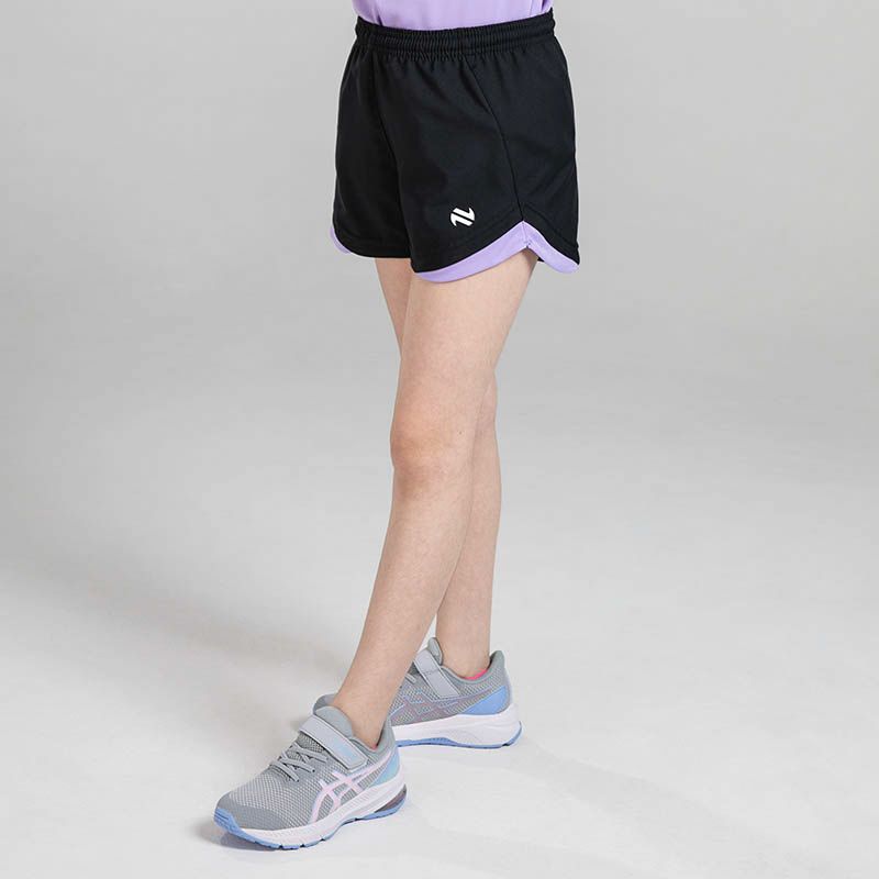 Black / Purple Kids' Skylar shorts with drawstring by O'Neills.