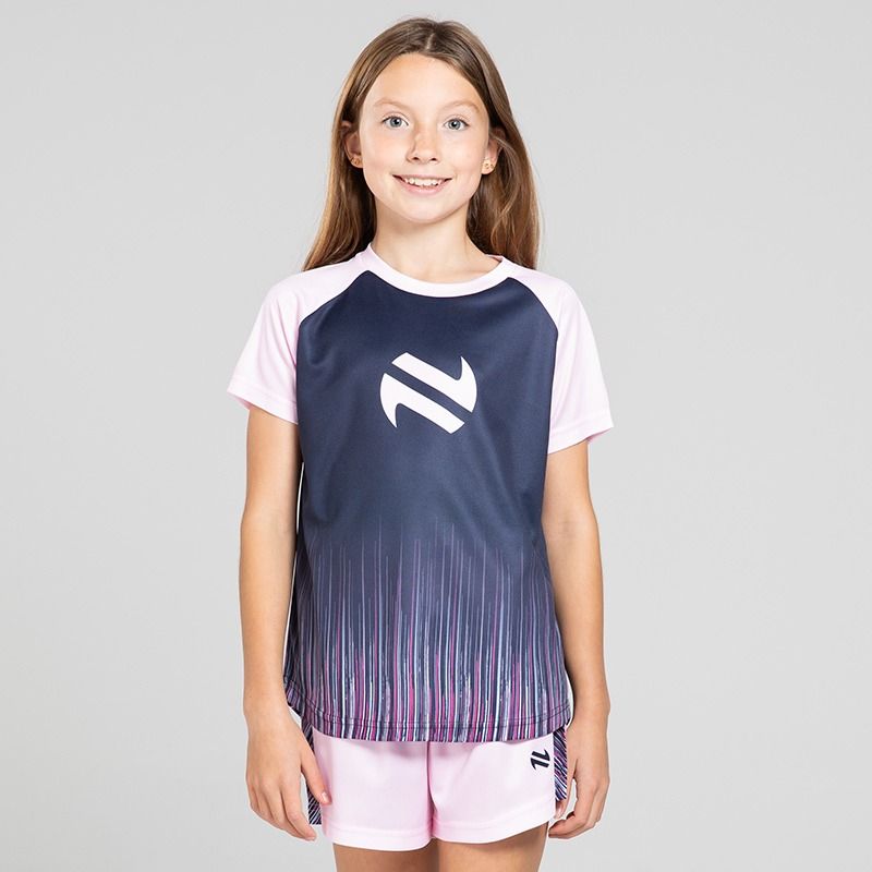 Marine Kids’ Miley T-Shirt with pink, lavender and navy ombre design by O’Neills.