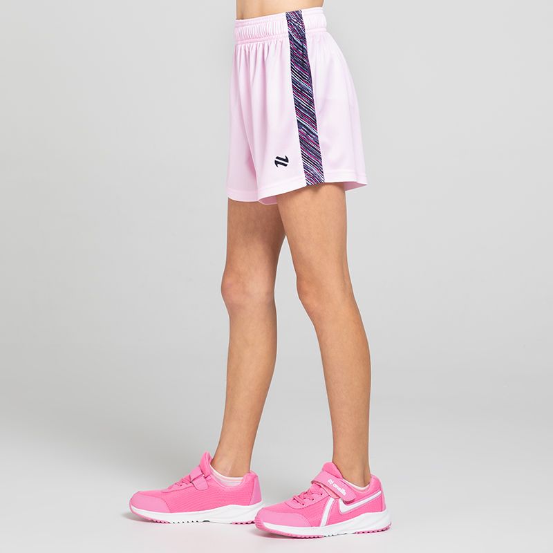 Pink Kids’ Miley Sports Shorts with pink and lavender ombre design by O’Neills.