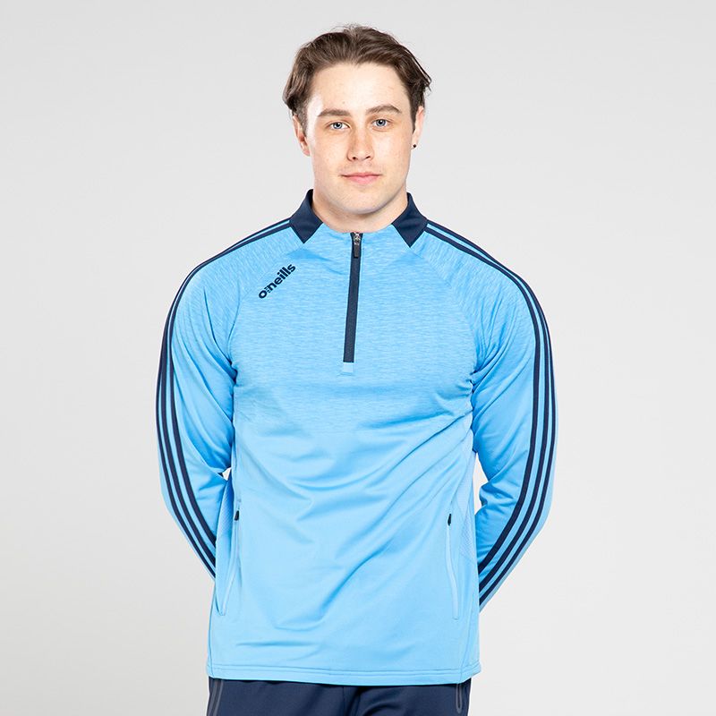 Men's sky and marine Ohio brushed half zip top with side pockets from O'Neills.