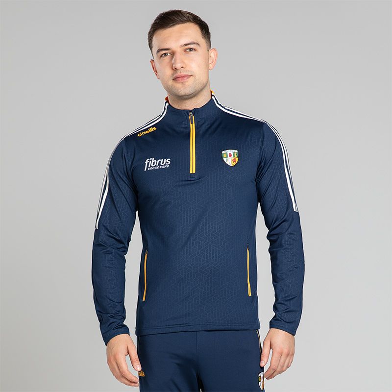 Antrim GAA Men's Hydra Brushed Half Zip Top Navy / Amber from O’Neills Sportswear