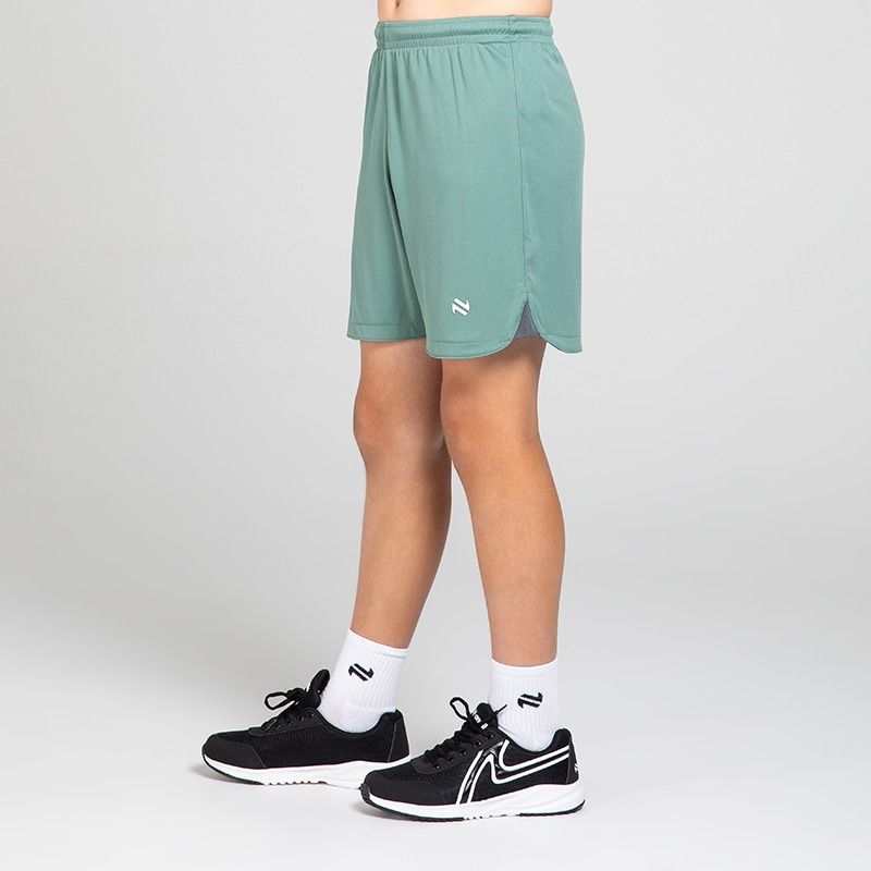O’Neills Kids’ Venom T-Shirt and Phantom Shorts set with breathable t-shirt and shorts in Green / Grey
