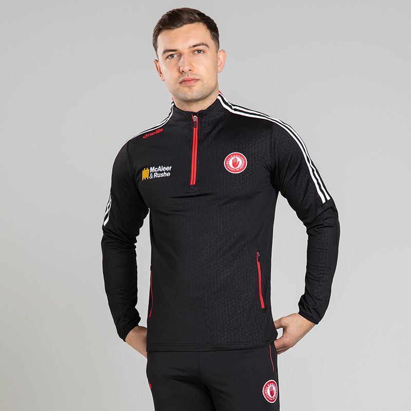 Tyrone GAA Men's Hydra Brushed Half Zip Top Black from O’Neills Sportswear