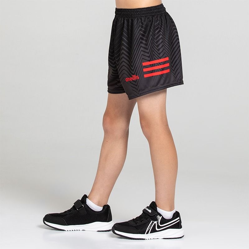 Black O’Neills Kids' Nova shorts with adjustable drawcord waistband