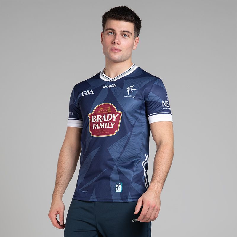 O’Neills Navy Kildare GAA Player Fit Goalkeeper Jersey 2025 with ribbed crewneck by O’Neills.