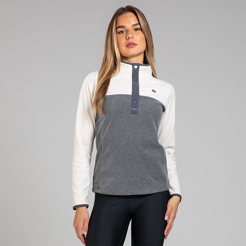 Women’s Kayla Snap Fleece Top White from O’Neills