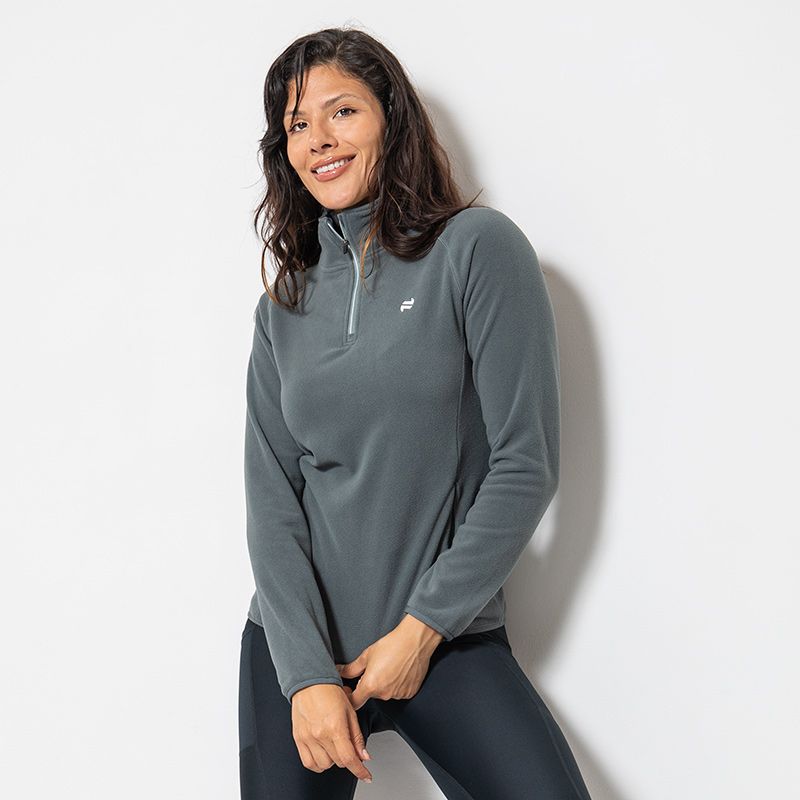 Dark Grey Women’s Cairo Micro Fleece Half Zip Top with two zip pockets by O’Neills