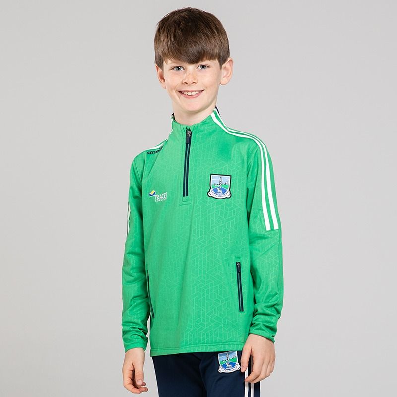 Fermanagh GAA Kids' Hydra Brushed Half Zip Top Green / White / Marine from O'Neills 
