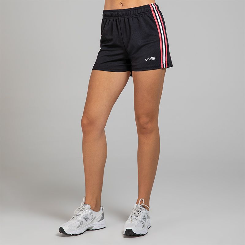 Black Women's Mourne Training Shorts with 3 stripe detail from O'Neill's.