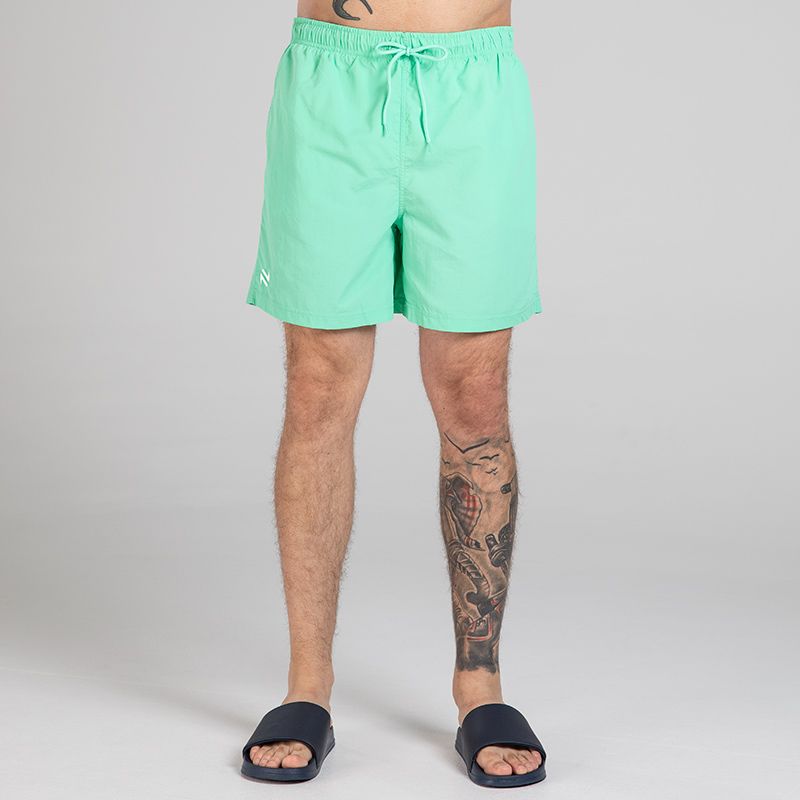 Green Bay Swim Shorts with two side pockets and inner mesh lining by O’Neills. 