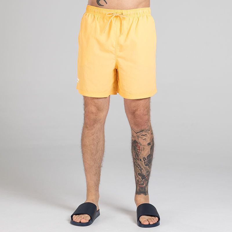Yellow Bay Swim Shorts with two side pockets and inner mesh lining by O’Neills. 